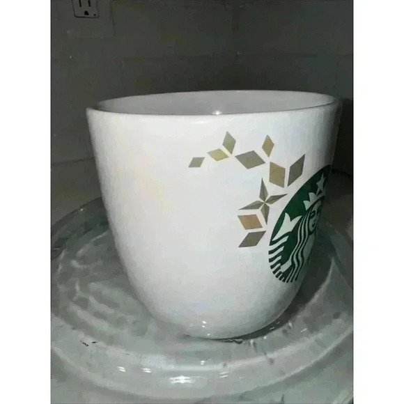 Starbucks Holiday Collection Gold Green Siren White Coffee Mug 2013 Christmas - Picture 8 of 11